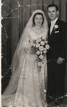 Wedding photo before restoration