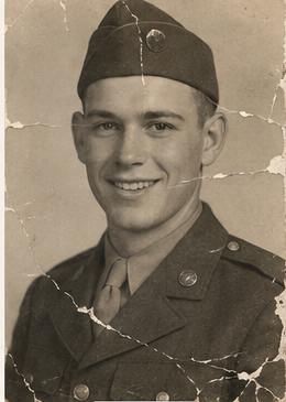 Military portrait before restoration