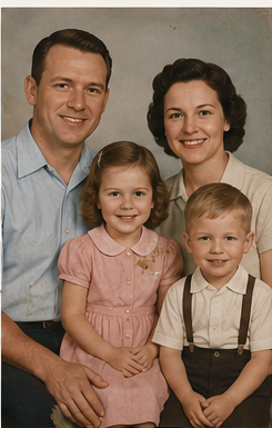 Water and mold damaged photo after restoration